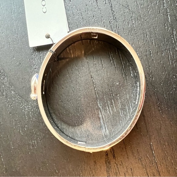 NWT Coach Signature C Logo Hinged Bangle Bracelet- Sparkly Blue Enamel w/ Silver - Picture 6 of 7